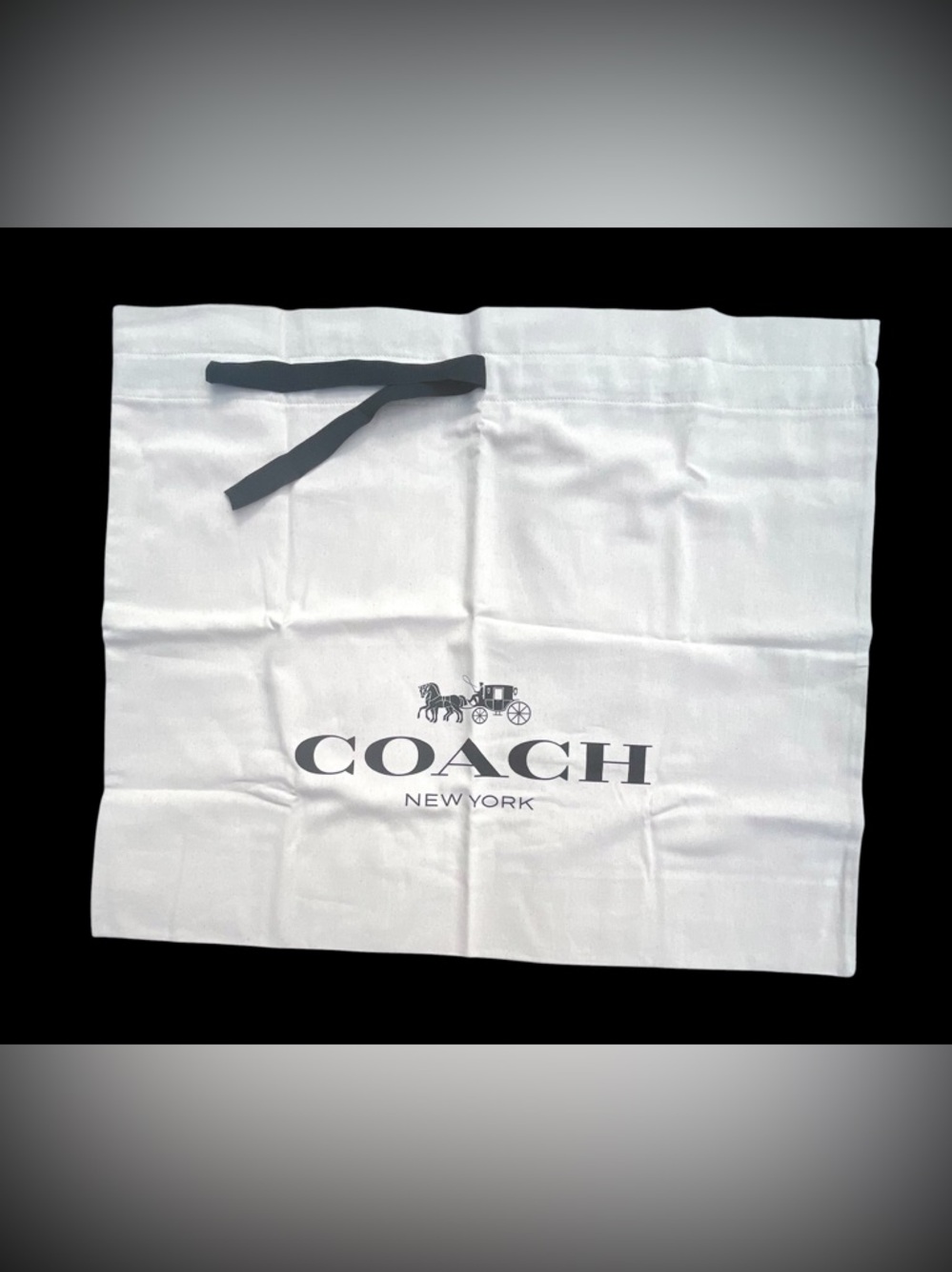 Large COACH Dust Bag "Dusty" Cream Ivory and Black